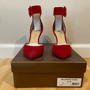 Audrey Brooke Red Suede Women's Heels